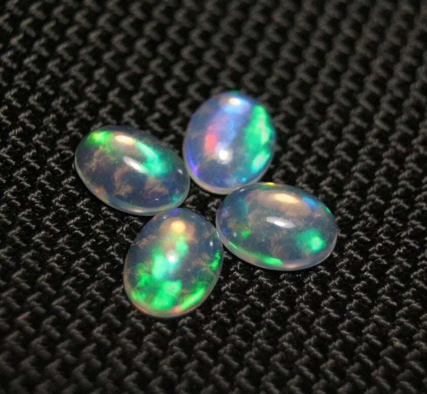 Welo Crystal Opal Cabochon 8x6mm 2.8ct 4pc Lot Lovely Natural Matching Opal Lot