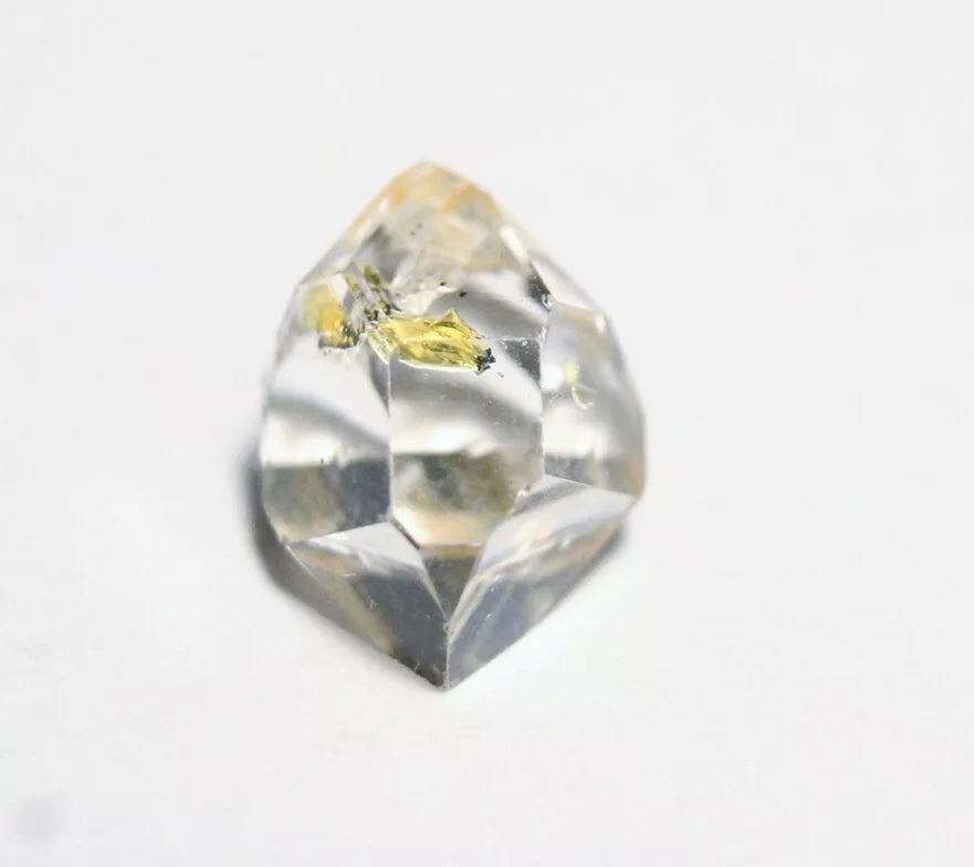 Rare Fluorescent Petroleum Enhydro Oil Diamond Quartz Crystal 2.5ct 10x7mm