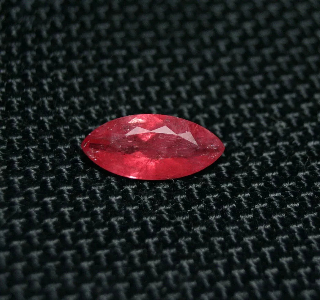 Rare Faceted Rhodonite 1.28ct Brazil Ultra Rare Crimson Red Gem Rhodonite 11x5mm