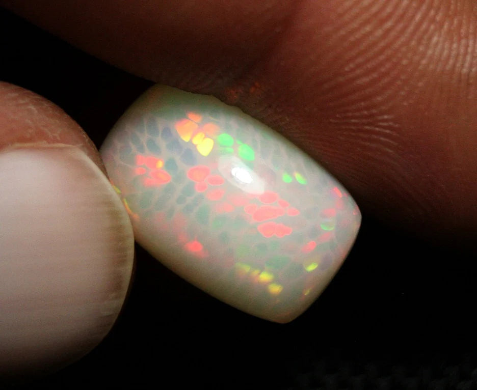 Precious Welo Opal Cabochon 10.2ct Rainbow Snakeskin Rare AAA Natural Opal Video