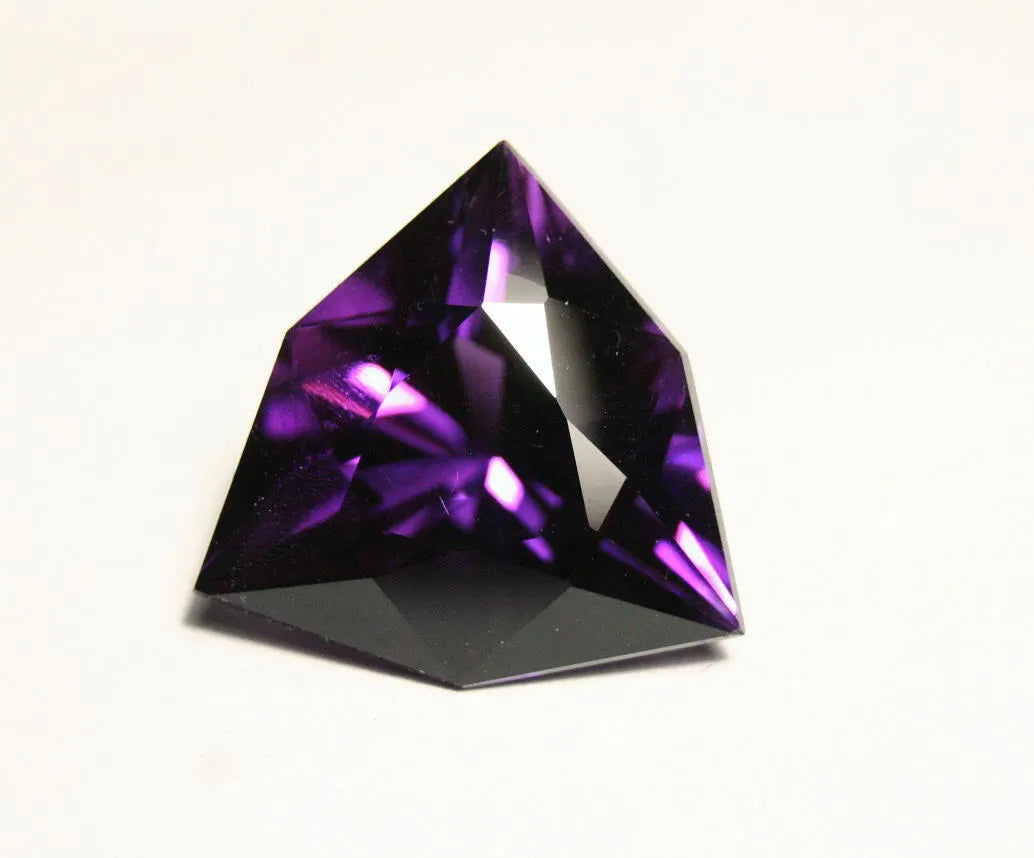 Zambian Amethyst 15.8ct Unique Custom Trillion Cut Gem - AAA Amethyst 18x18mm