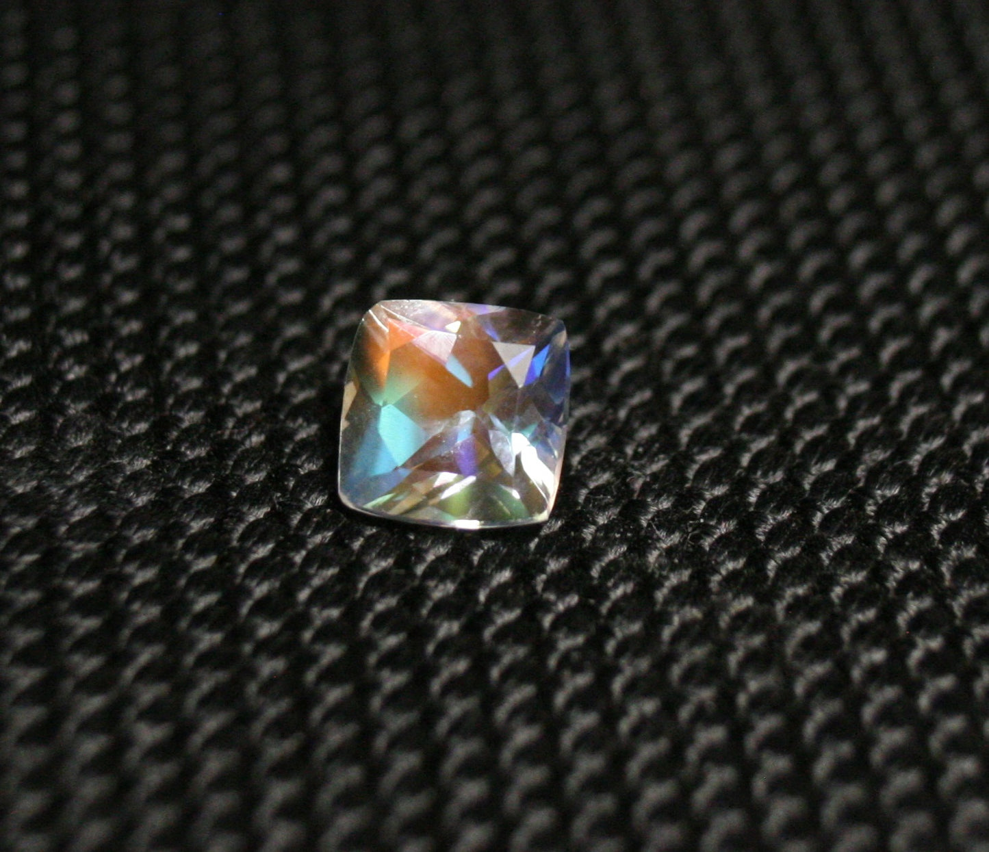 Faceted Moonstone 1.09ct Madagascar AAA Rainbow Moonstone 6x6mm Cushion