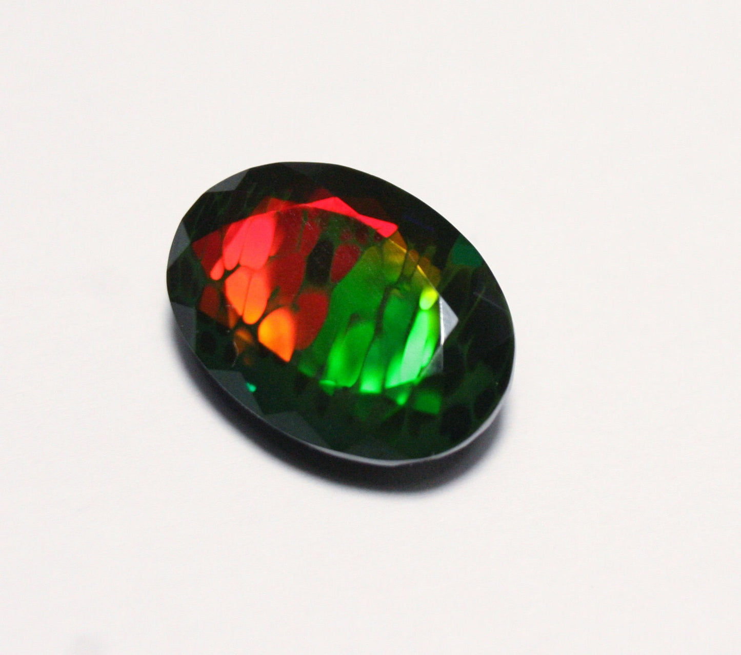 Faceted Black Welo Opal 8.2ct Stunning Rainbow Honeycomb AAA Natural Opal 17x12mm