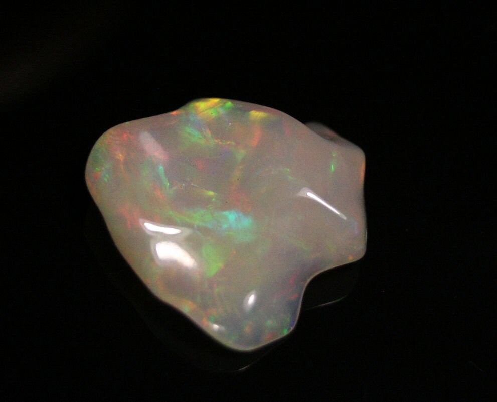 Welo Hand Carved Crystal Opal 6.7ct Neon Rainbow AAA Jelly Opal - See Video