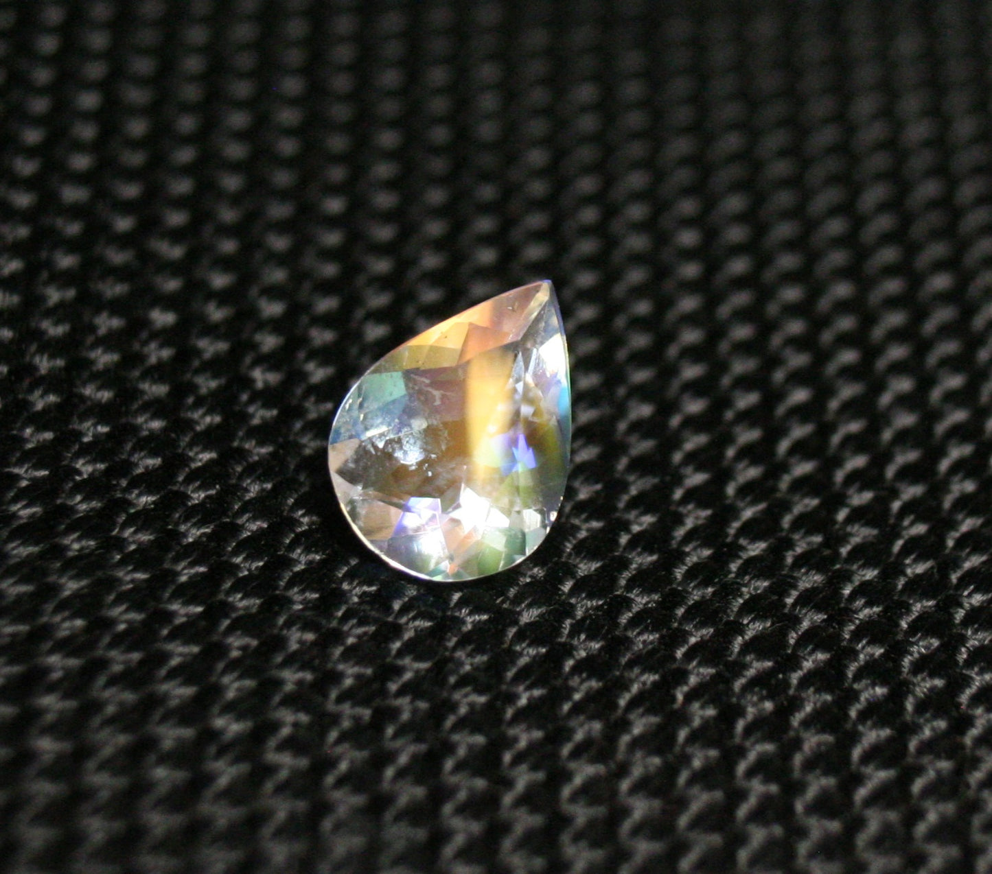 Faceted Moonstone 1.33ct Madagascar AAA Rainbow Moonstone 9x7mm Pear