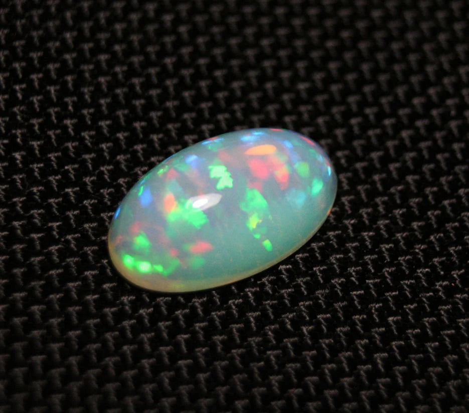 Welo Crystal Opal Cabochon 5.6ct Rainbow Ribbon Natural Ethiopian Opal Video