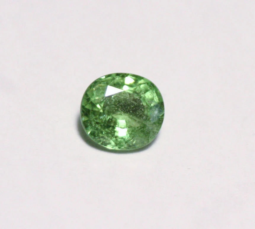 Merelani Mint Grossular Garnet 0.98ct 6.5x5.5mm Rare Vivid Green Faceted Gem