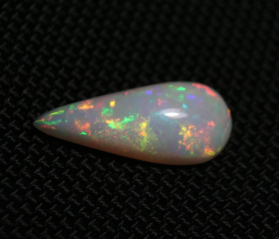 6.4ct Welo Precious Opal Cabochon Rainbow Teardrop AAA Rare Natural Opal Video 23x10mm