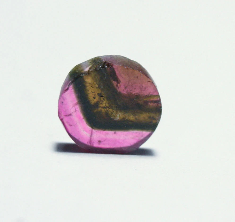 Tourmaline Slice 1.64ct Beautiful Polished Watermelon Tourmaline Madagascar 8x8mm