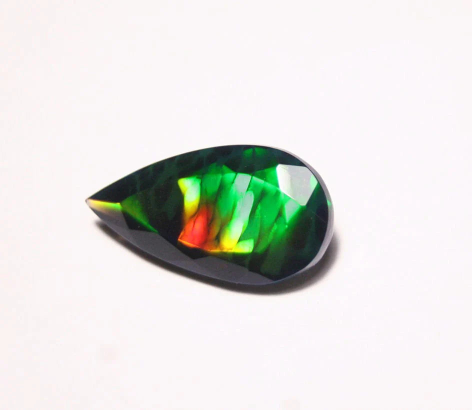 Faceted Black Welo Opal 3.74ct Rainbow Honeycomb AAA Natural Ethiopian Opal Video