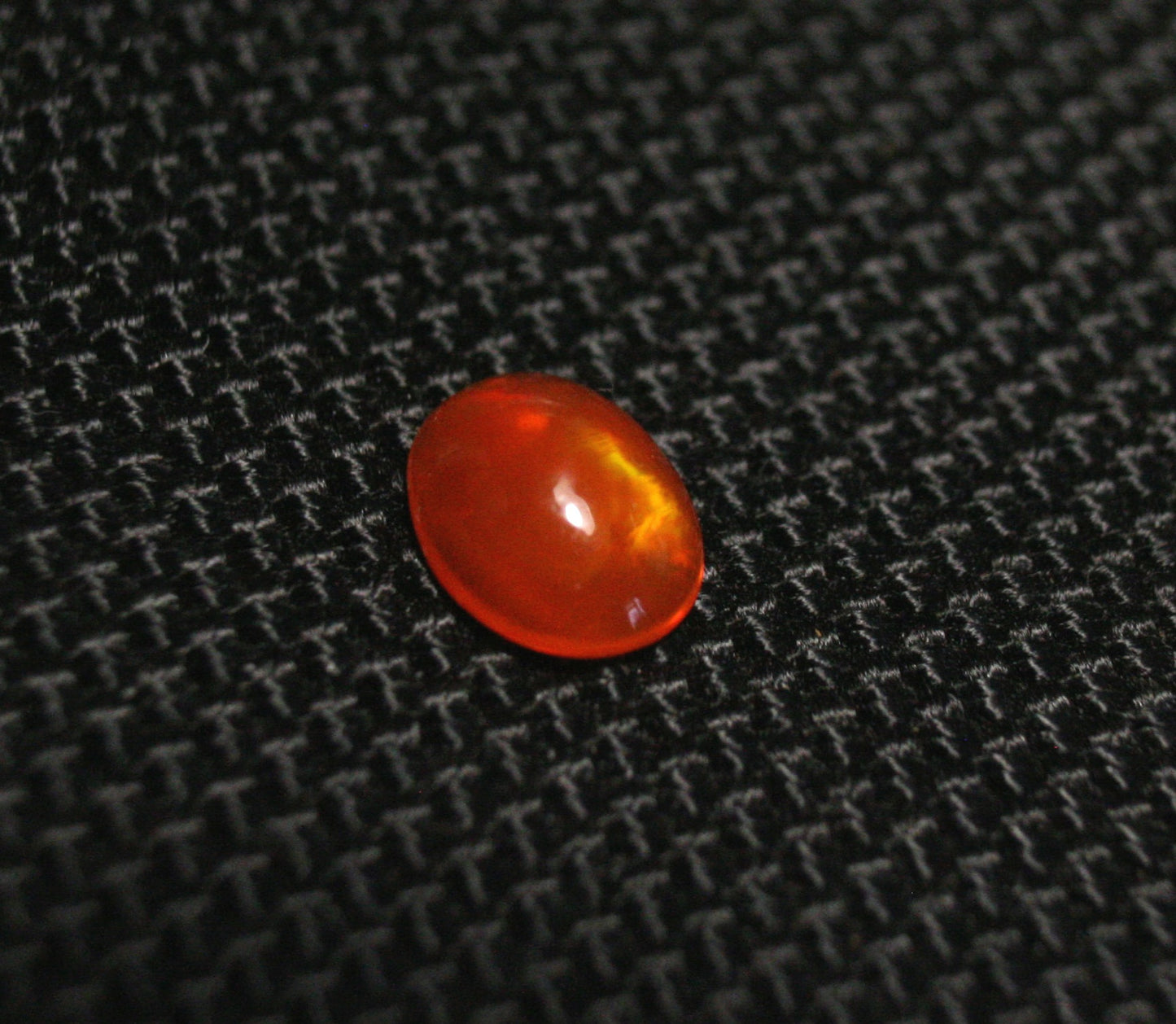 Rare Mexican Fire Opal Cabochon 0.61ct Red Flash AAA Quality Fire Opal 8x6mm