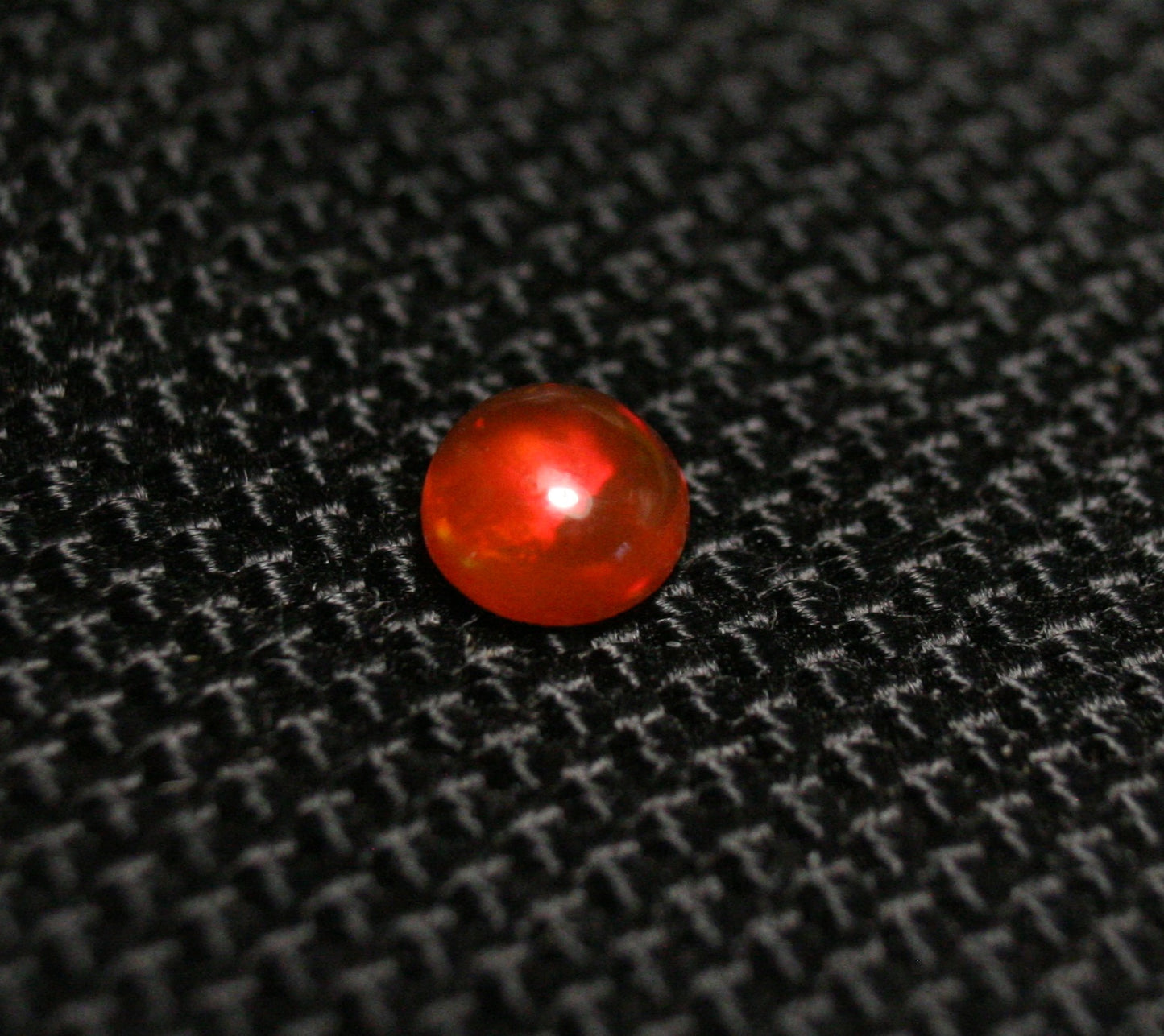 Rare Mexican Fire Opal Cabochon 0.34ct Red Flash AAA Quality Fire Opal 5x5mm