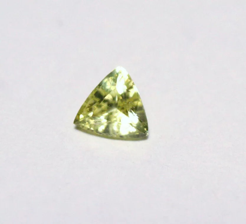 Burmese Chrysoberyl 0.43ct Rare Yellow AAA Scintillating Trillion Cut 5x5mm