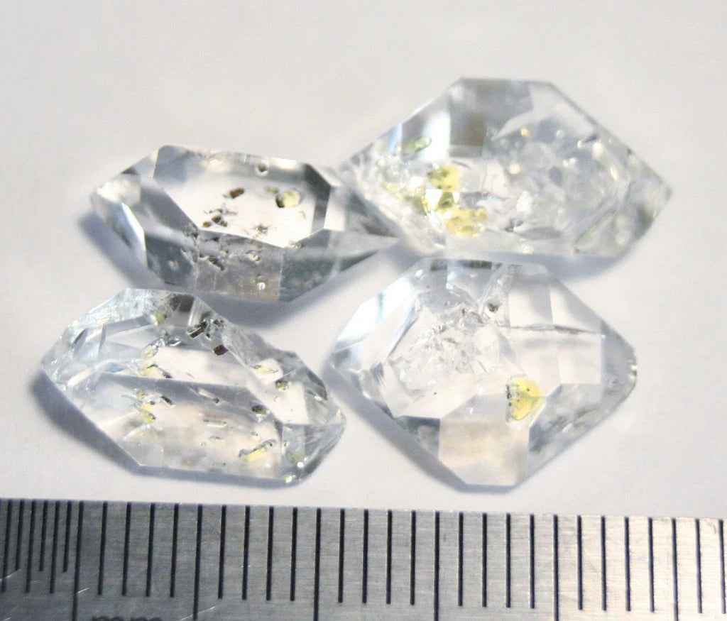 Fluorescent Petroleum Enhydro Oil Diamond Quartz 16.8ct Crystal AAA 4pc Lot