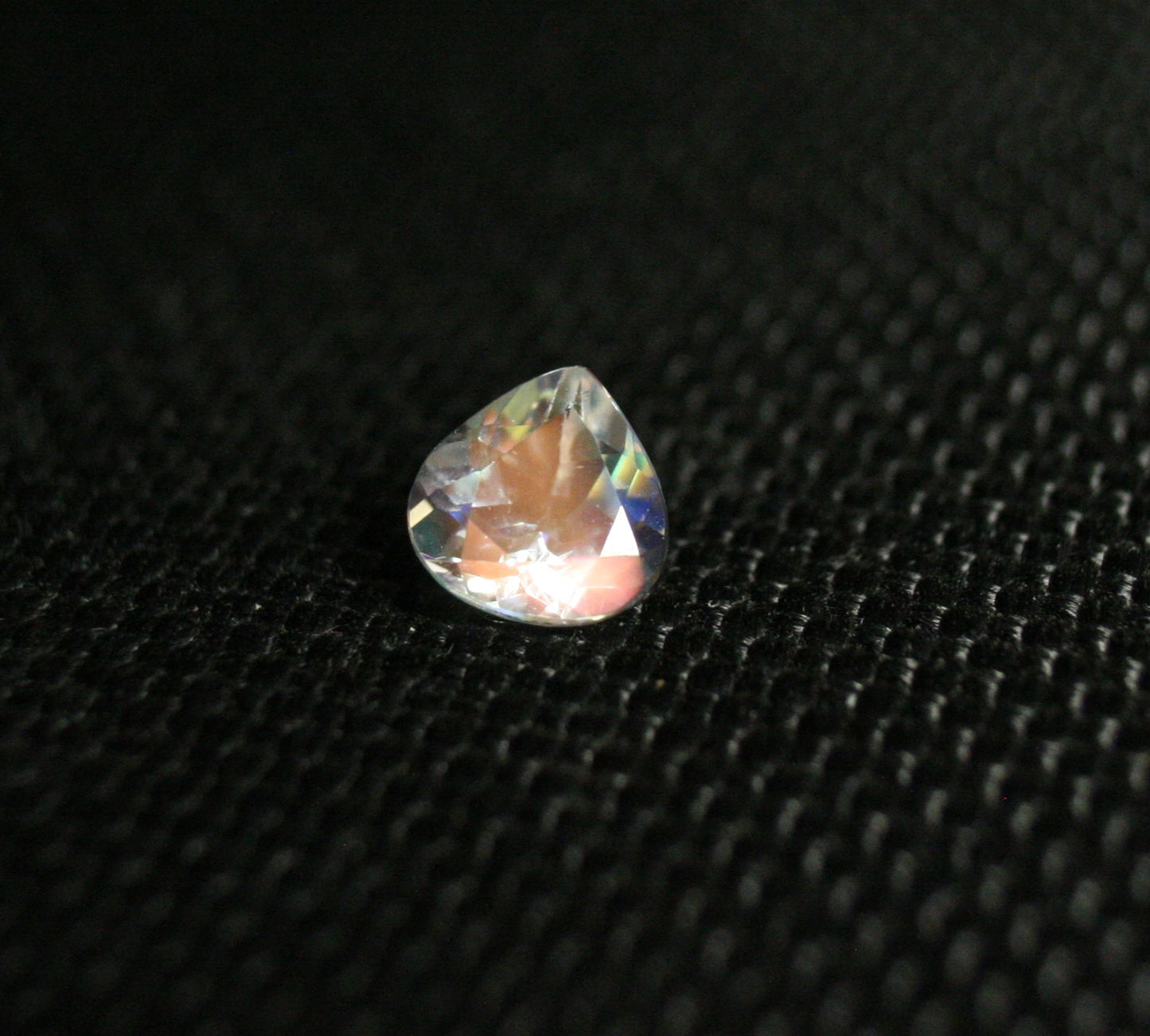 Faceted Moonstone 0.8ct Madagascar AAA Rainbow Moonstone 6x6mm Pear