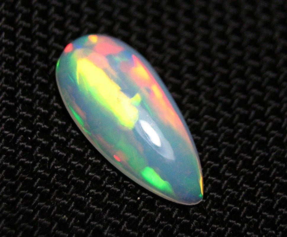 Welo Crystal Opal Cabochon 3.1ct Rainbow Blaze Teardrop Natural Opal See Video 19x9mm