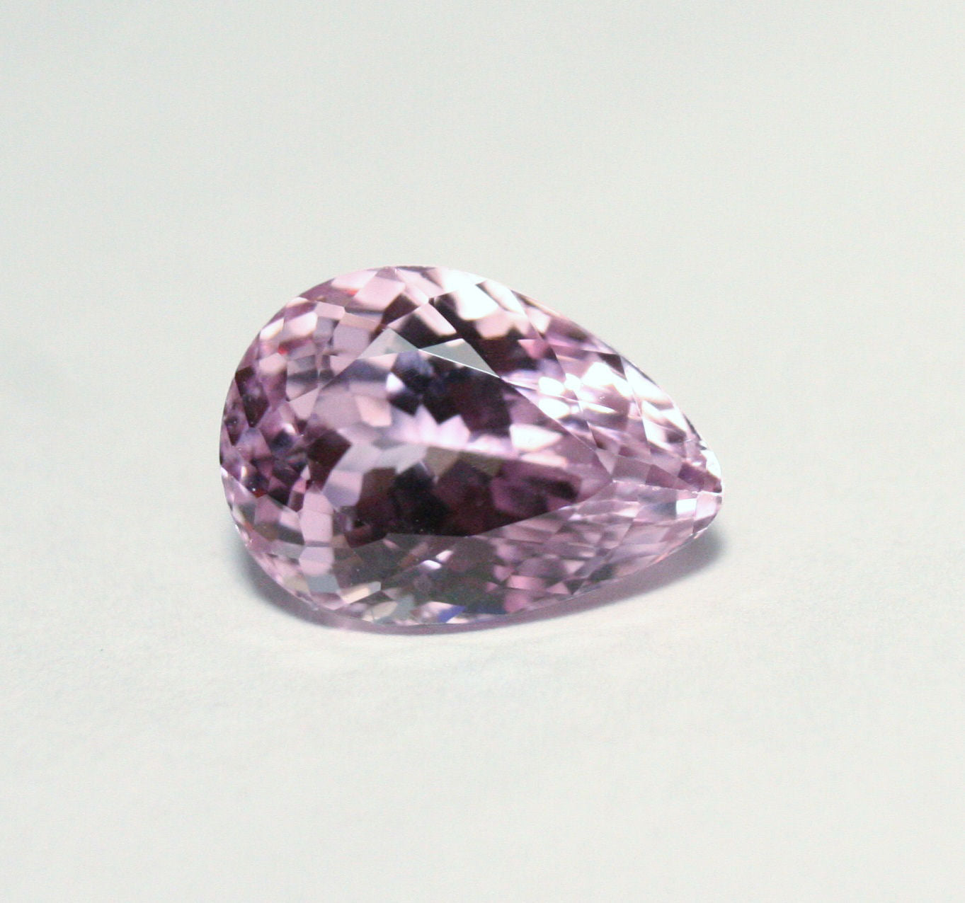 Pink Kunzite 7.18ct Madagascar Scintillating Custom Cut Pear 14x10mm