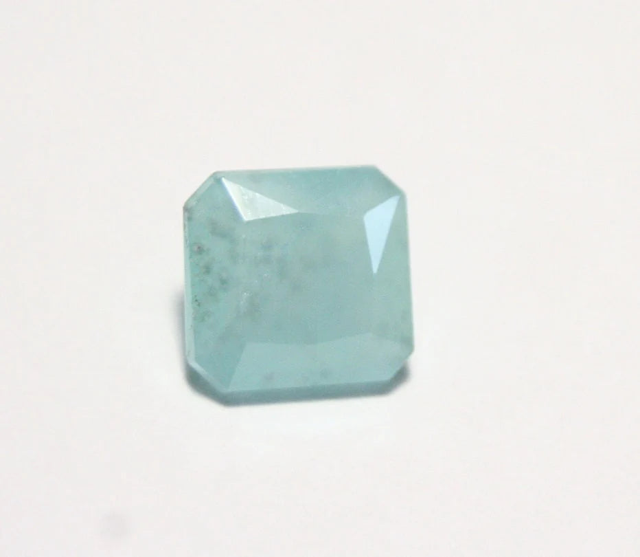 Rare Blue Green Smithsonite 5.6ct Madagascar Faceted Translucent Gem 9x9mm