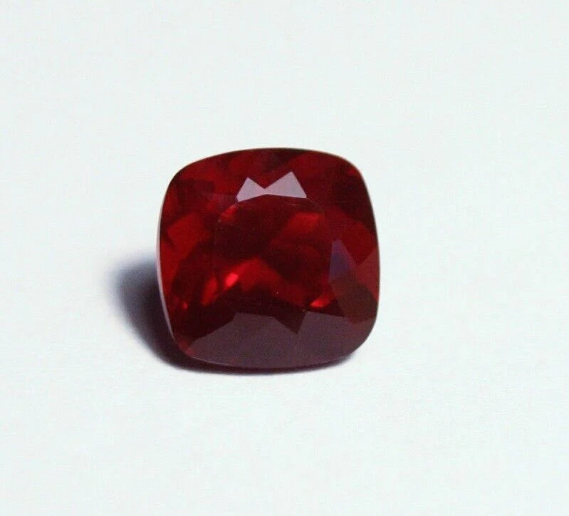 Faceted Red Mexican Fire Opal 0.87ct Cushion Cut Natural Rich Opalescent 6x6mm