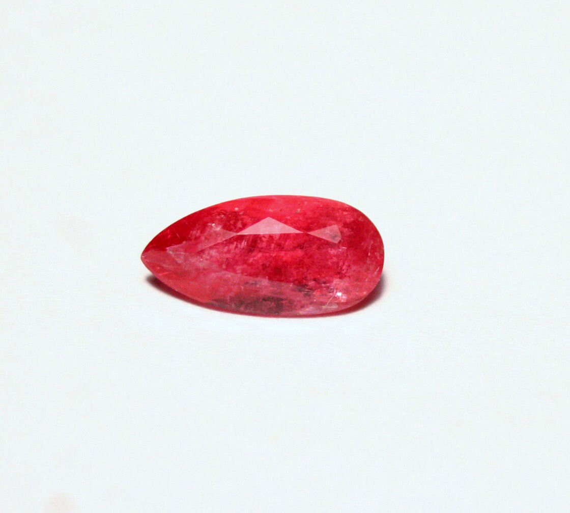 Rare Faceted Rhodonite 0.91ct Brazil Ultra Rare Crimson Red Gem Grade Rhodonite 9x4.5mm