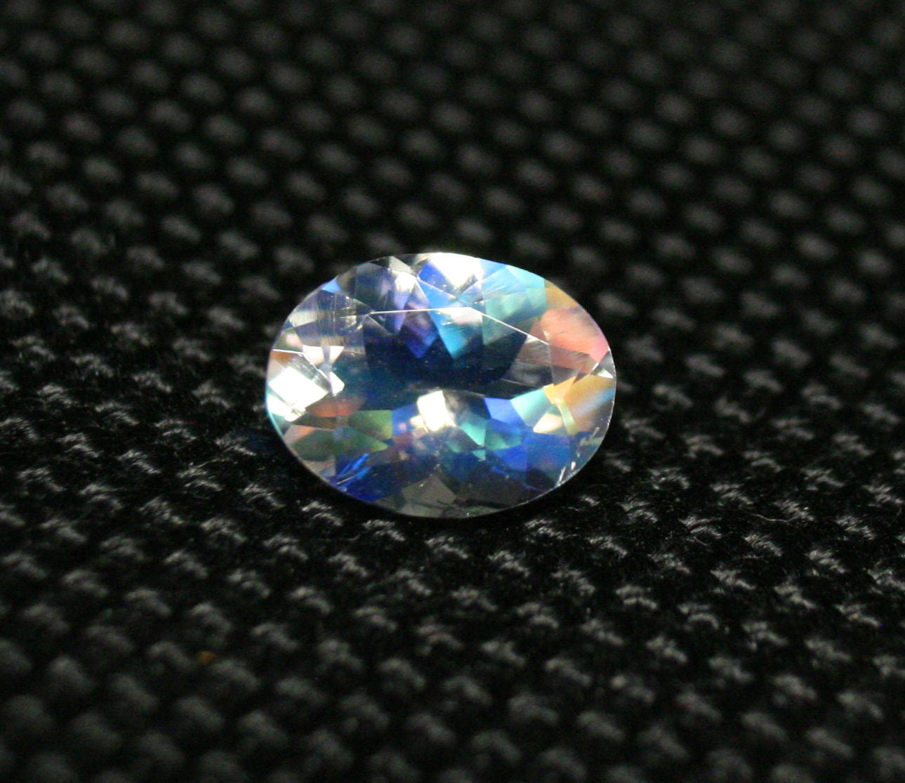 Faceted Moonstone 1.3ct Madagascar AAA Rainbow Moonstone 8x6mm Oval