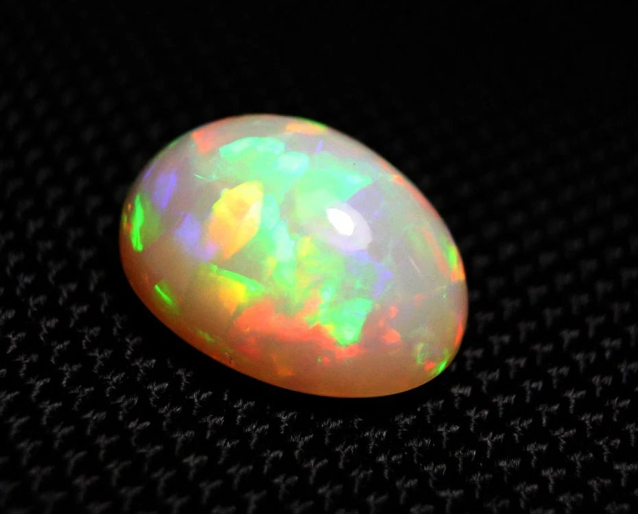 Mezezo Precious Opal Cabochon 8.77ct Rainbow Mosaic Rare Natural Opal See Video