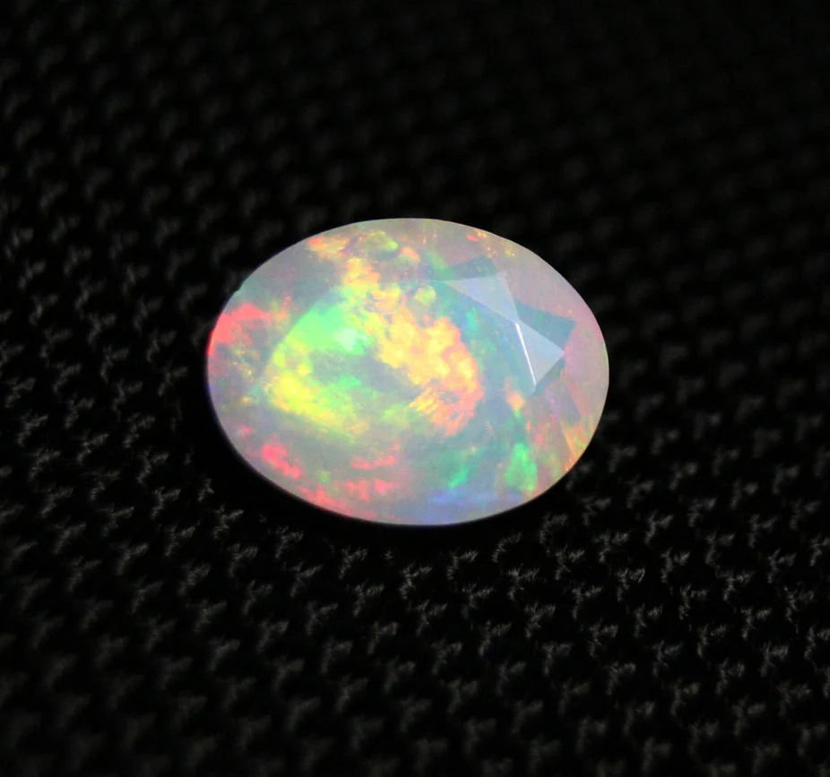 Faceted Welo Opal 2.7ct Precious Rainbow Natural Ethiopian Opal 12x9mm Video AAA