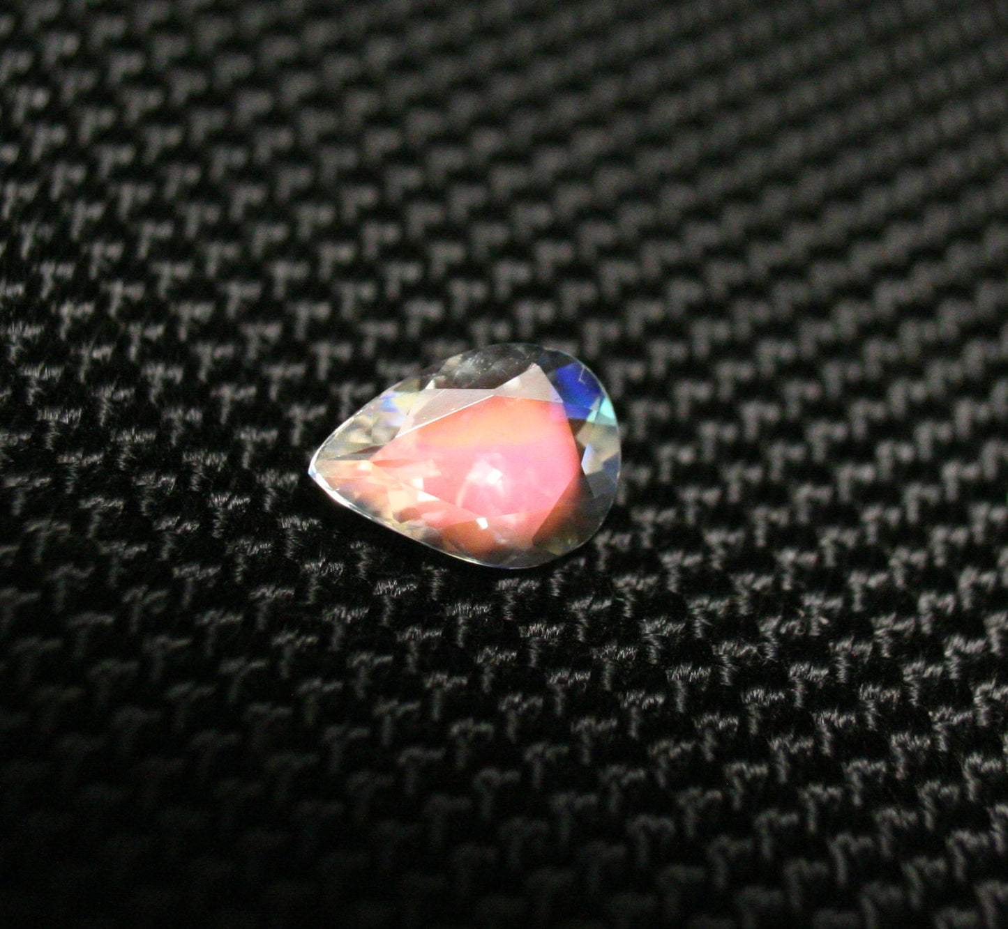 Faceted Moonstone 0.89ct Madagascar AAA Rainbow Moonstone 8x6mm Pear