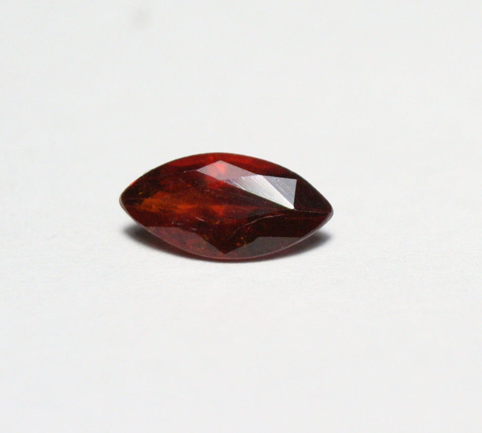 Clinohumite 0.73ct Ultra Rare Deep Orange / Red Faceted Gem - Pakistan 8x4mm