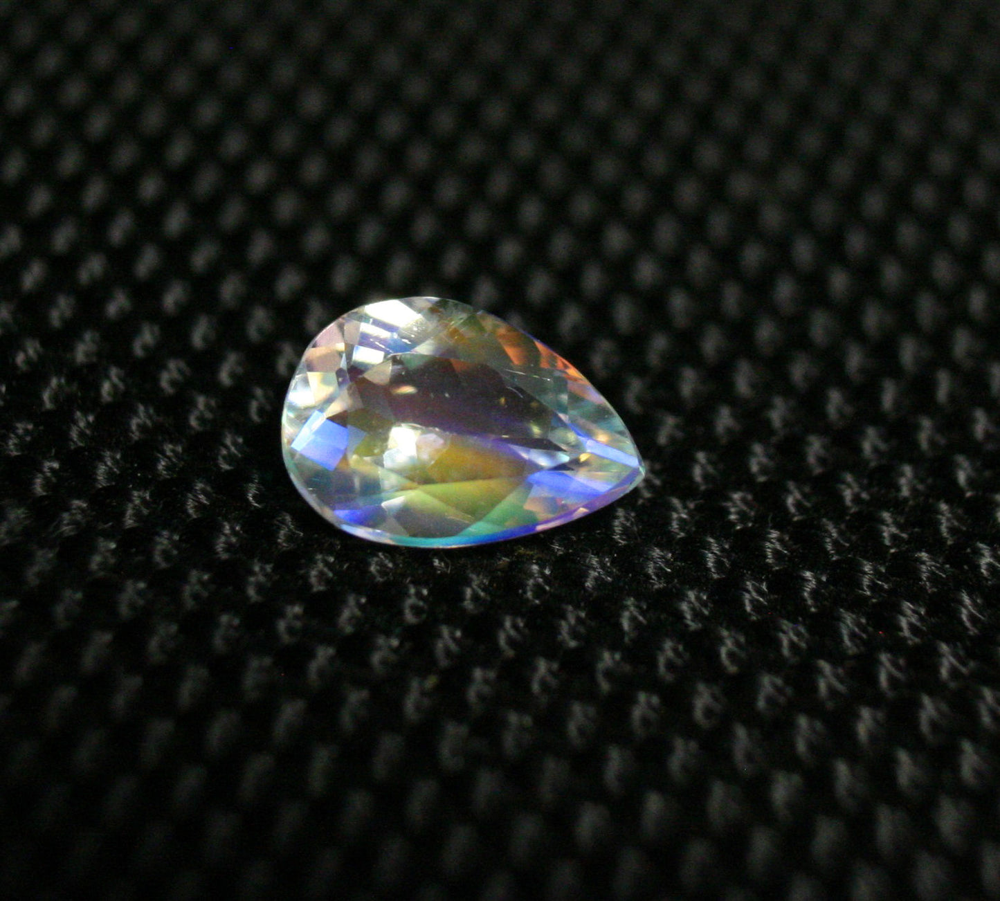 Faceted Moonstone 1.16ct Madagascar AAA Rainbow Moonstone 9x6mm Pear