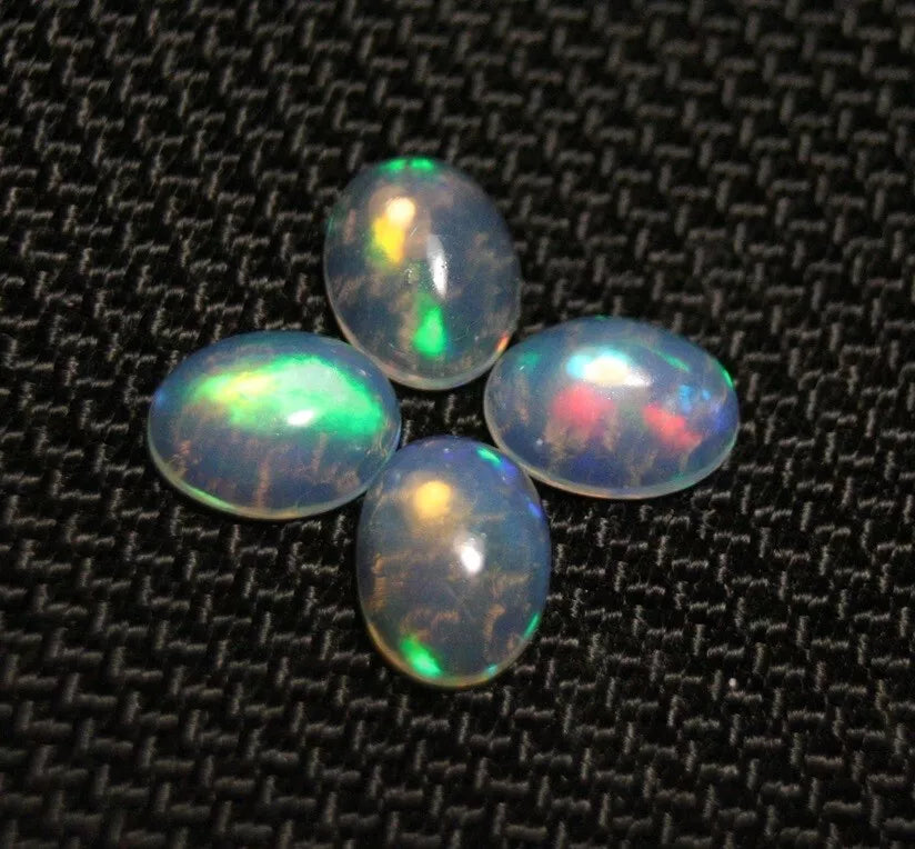 Welo Crystal Opal Cabochon 3ct 4pc Lot Lovely Natural Matching Opal Lot 8x6mm