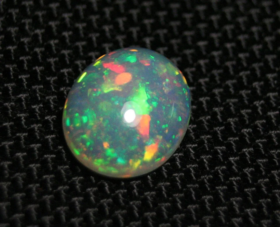 Welo Crystal Opal Cabochon 3.5ct Harlequin Confetti Blaze Natural Ethiopian Opal See Video 13x11mm