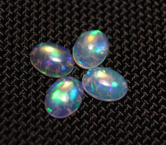 Welo Crystal Opal Cabochon 2.9ct 4pc Lot Lovely Natural Matching Opal Lot 8x6mm