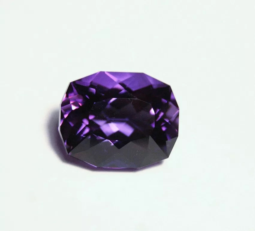 7.8ct Zambian Amethyst - Unique Custom Cushion Cut Gem - AAA Amethyst 13x11mm