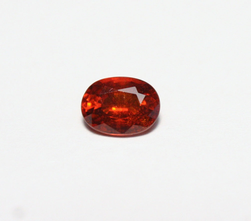 Clinohumite 0.6ct Ultra Rare Deep Orange / Red Faceted Gem, Pakistan 6x4mm