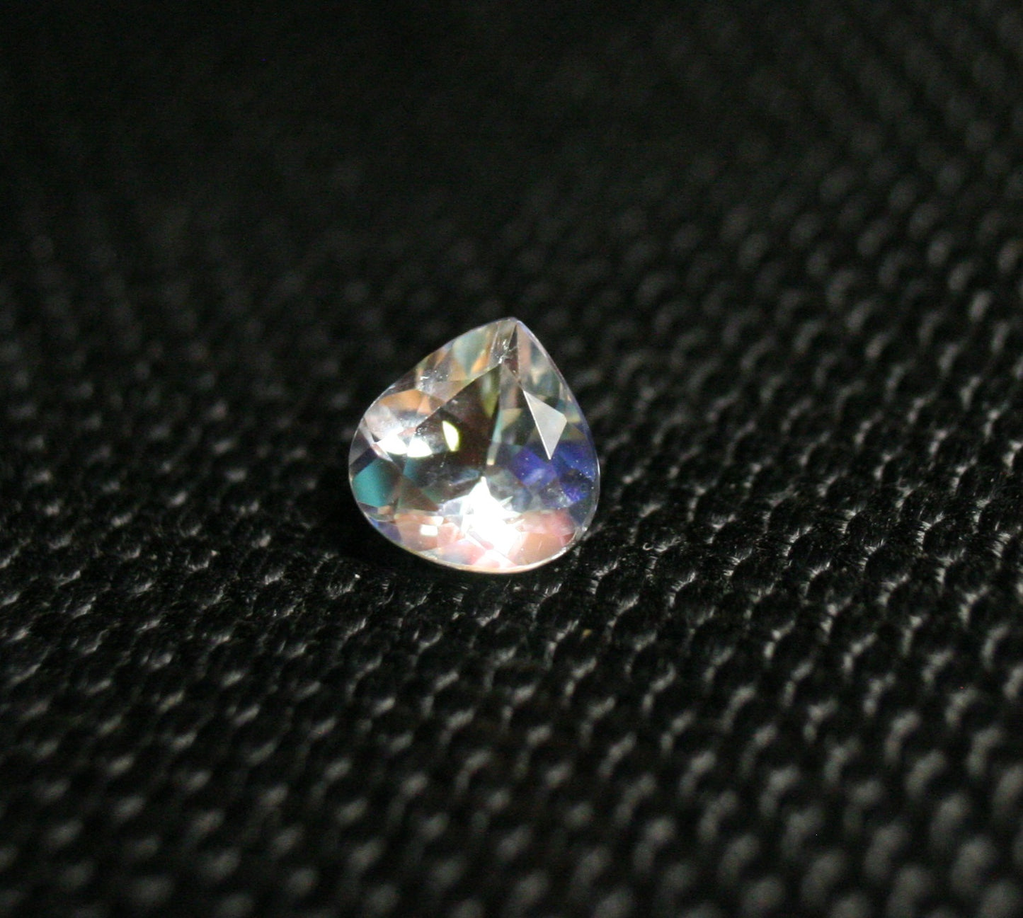 Faceted Moonstone 0.8ct Madagascar AAA Rainbow Moonstone 6x6mm Pear