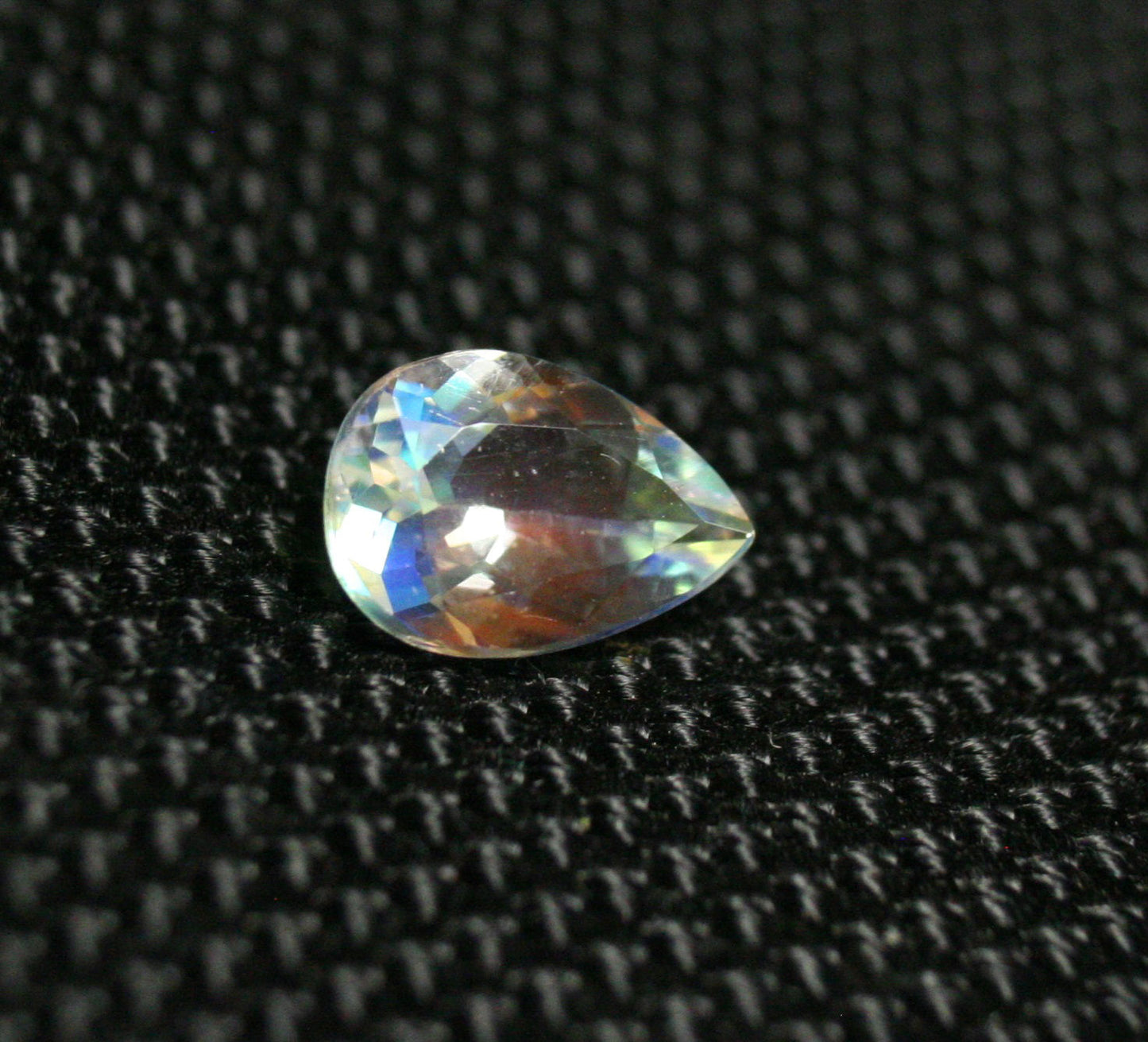 Faceted Moonstone 1.16ct Madagascar AAA Rainbow Moonstone 9x6mm Pear