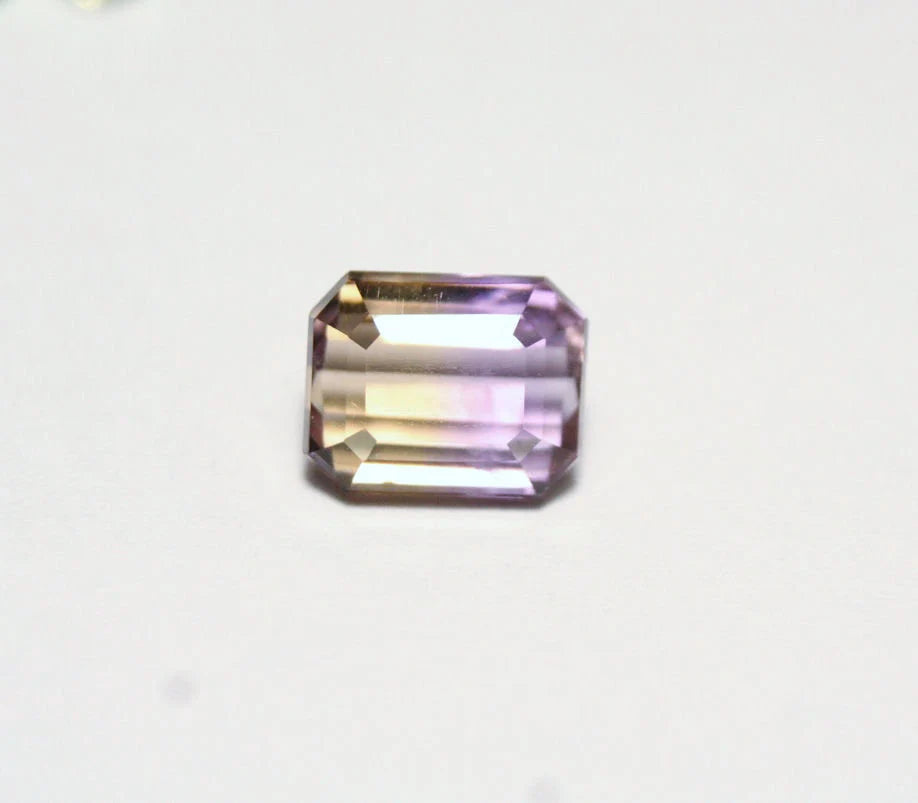 Bolivian Ametrine 3.8ct Lovely Clean BiColour Emerald Cut Gem Stone Natural Ametrine 9x8mm