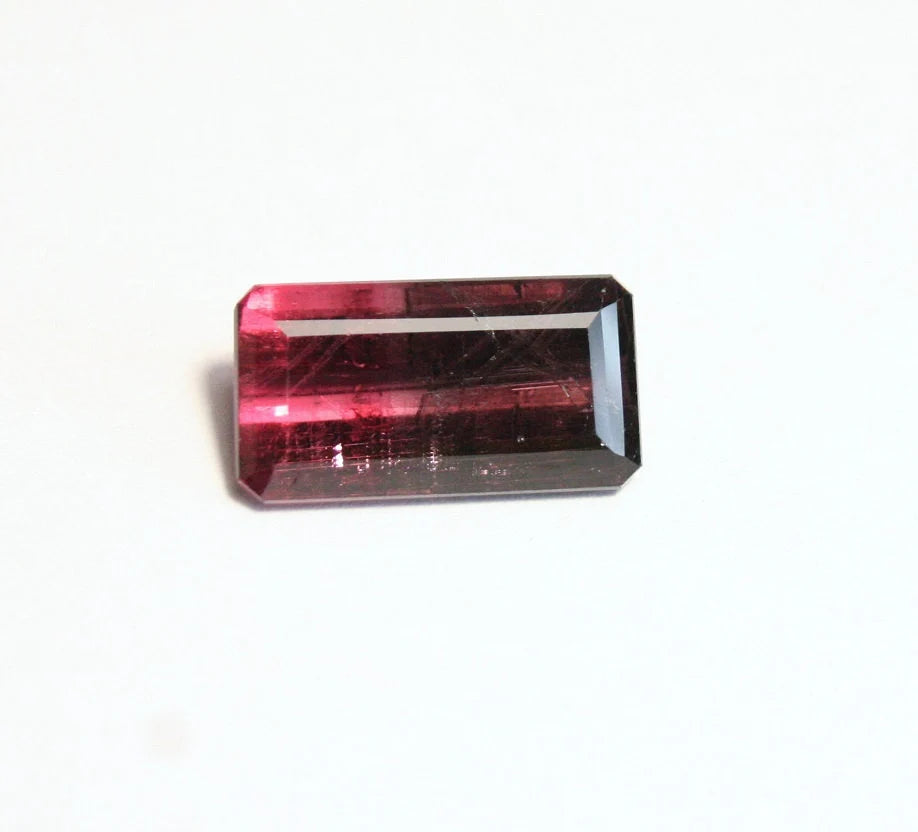 Congo Bi Colour Rubellite Tourmaline 7.5ct Stunning Emerald Cut Gemstone Pink Purple