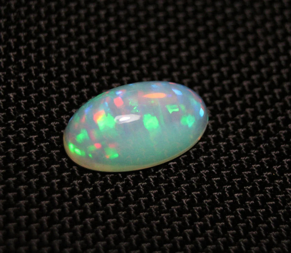 Welo Crystal Opal Cabochon 5.6ct Rainbow Ribbon Natural Ethiopian Opal Video