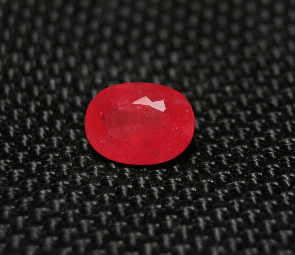 Rare Faceted Rhodonite 1.9ct Brazil Ultra Rare Crimson Red Gem Grade Rhodonite 8.5x6mm