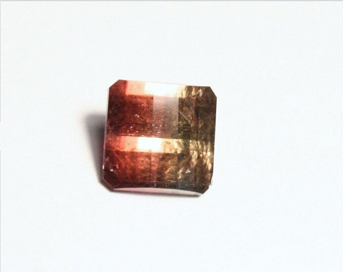 Congo BiColour Tourmaline 7.4ct Stunning Pixel Cut Gemstone