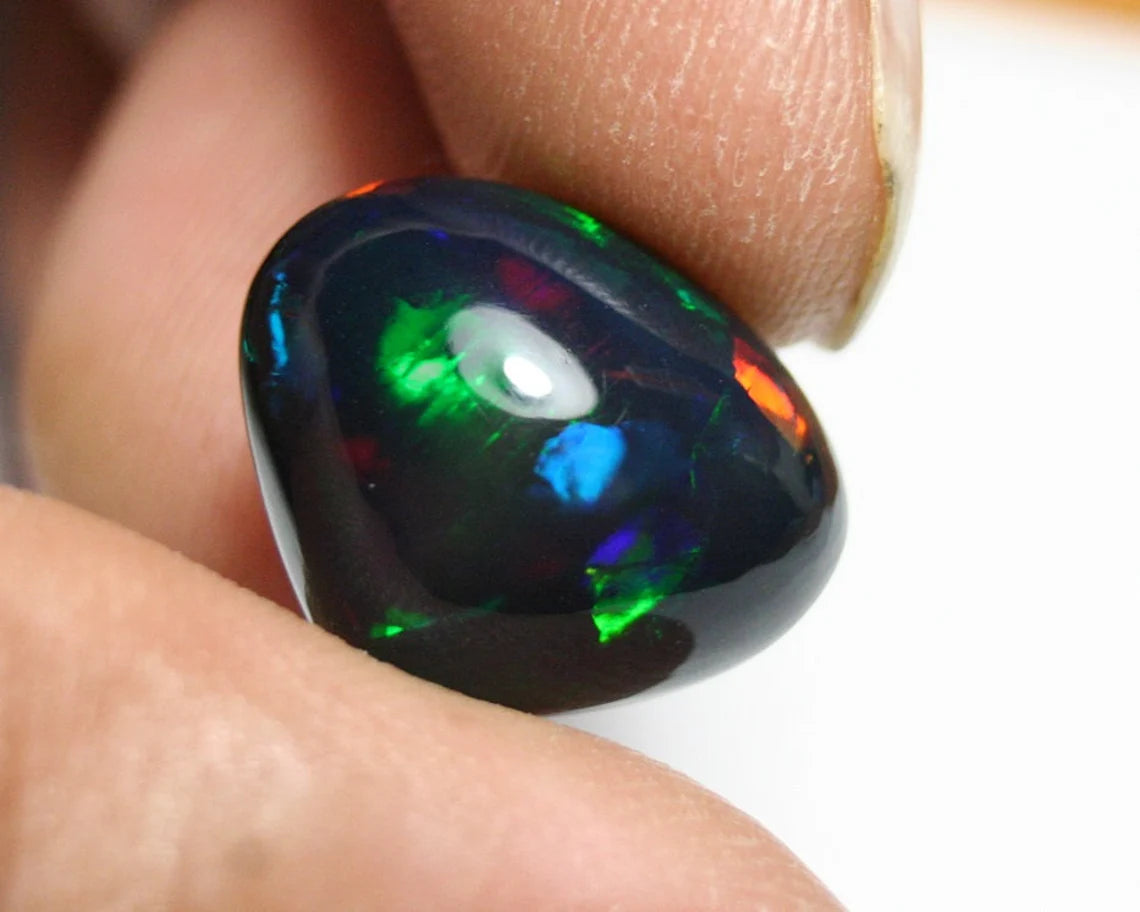 Welo Black Opal Cabochon 10.44ct Top Neon Rainbow AAA Opal See Video 18x15mm