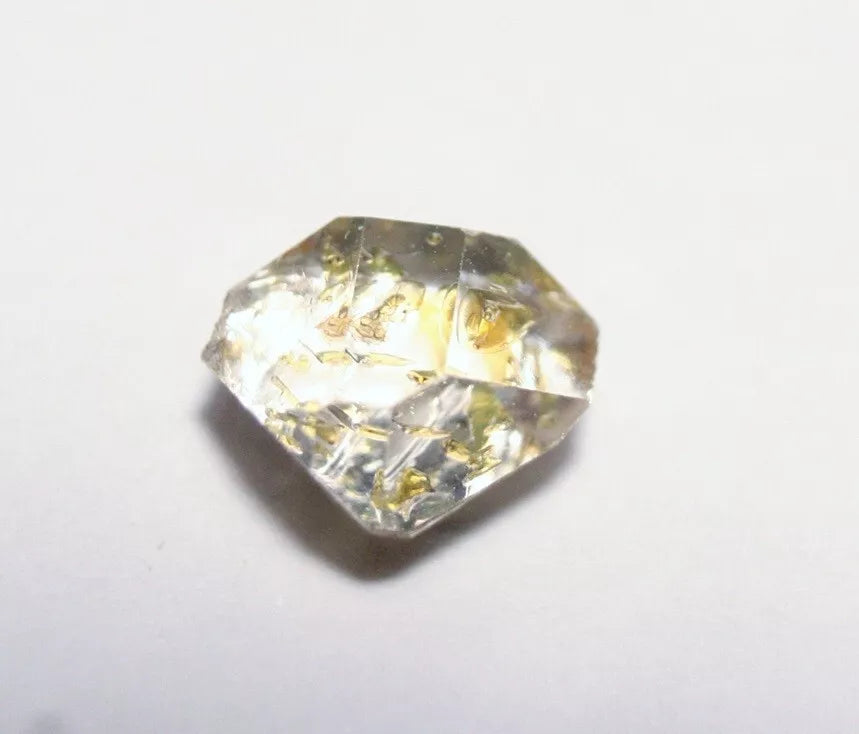 Rare Fluorescent Petroleum Enhydro Oil Diamond Quartz Crystal 1.77ct 8x7mm