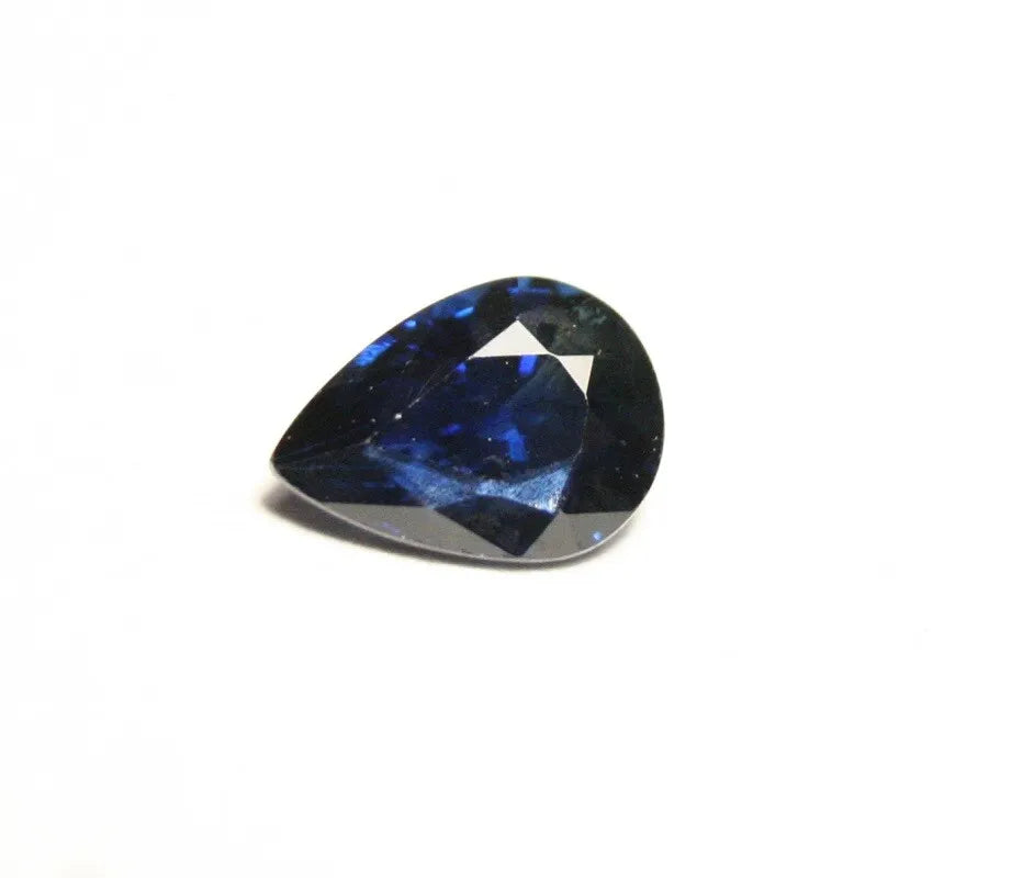 Umba Sapphire 0.82ct Deep Royal Blue Pear Untreated Sapphire Tanzania 7x5mm