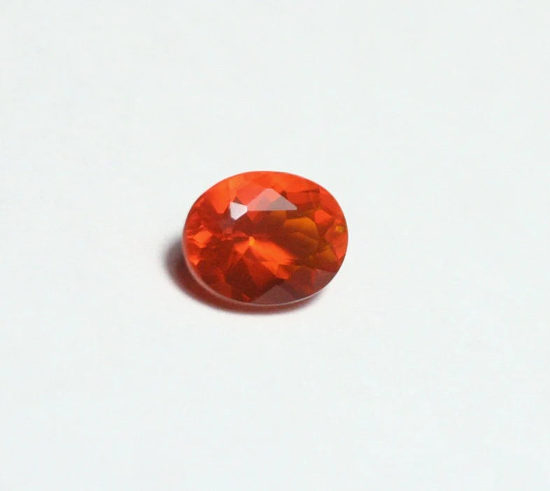 Faceted Mexican Fire Opal 0.48ct Quality Natural Oval Cut Vivid Orange Fire Opal 6x5mm