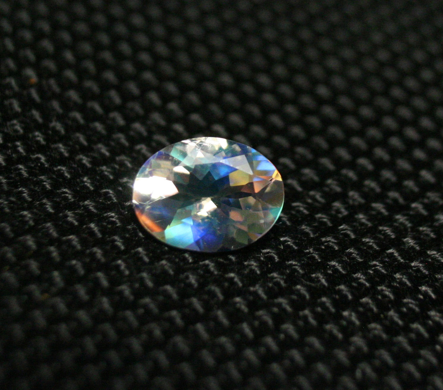 Faceted Moonstone 1.3ct Madagascar AAA Rainbow Moonstone 8x6mm Oval