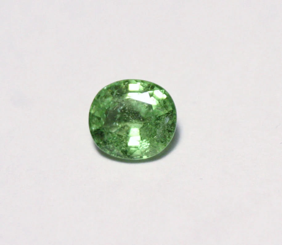 Merelani Mint Grossular Garnet 0.98ct 6.5x5.5mm Rare Vivid Green Faceted Gem