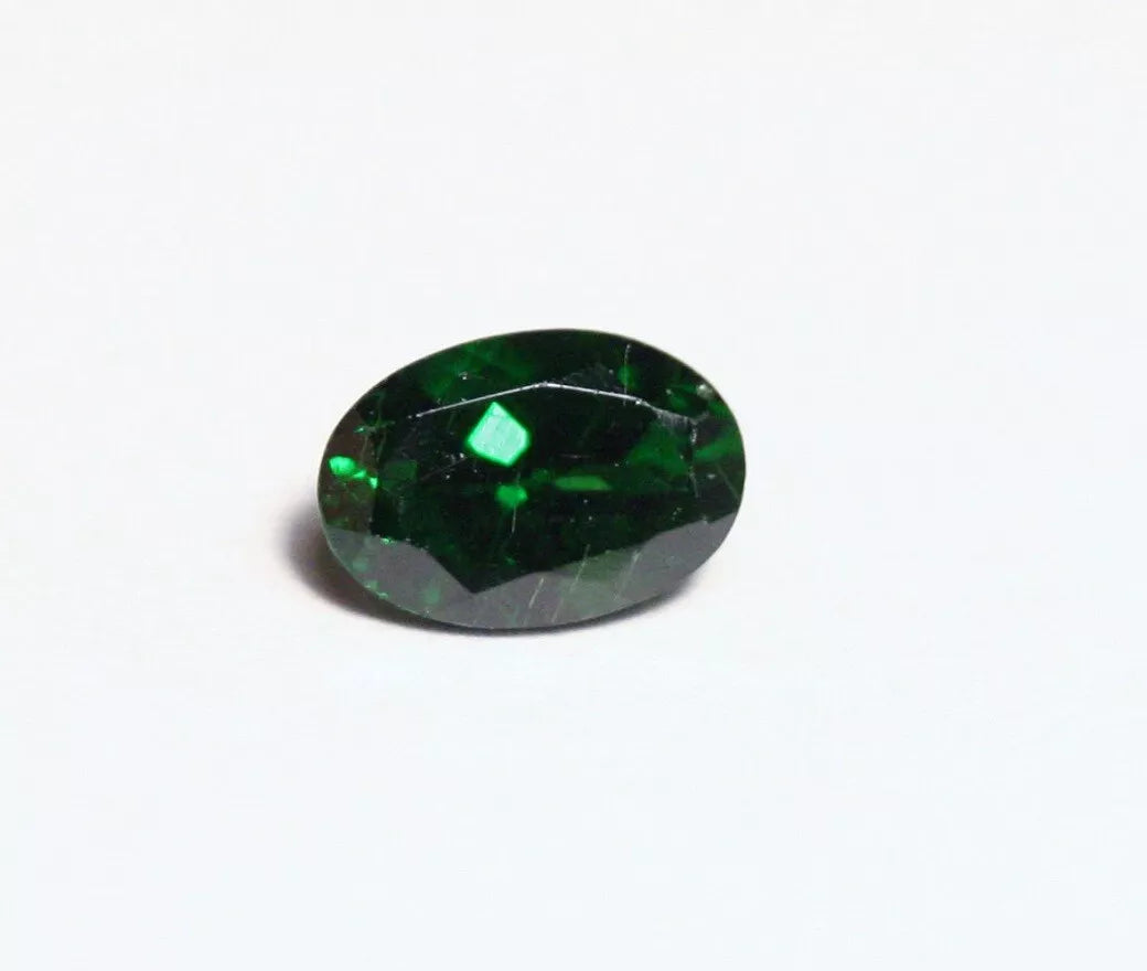 Tsavorite Garnet 0.68ct Rare Emerald Green Fine Rutile Garnet - Tanzania 6x4mm