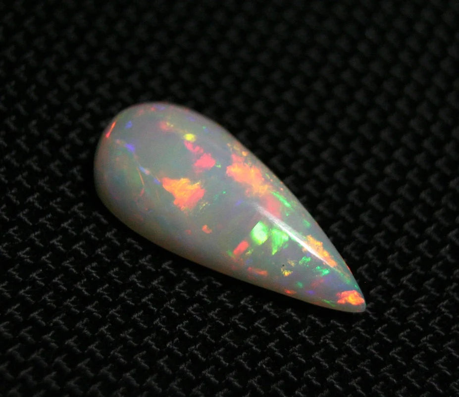 6.4ct Welo Precious Opal Cabochon Rainbow Teardrop AAA Rare Natural Opal Video 23x10mm